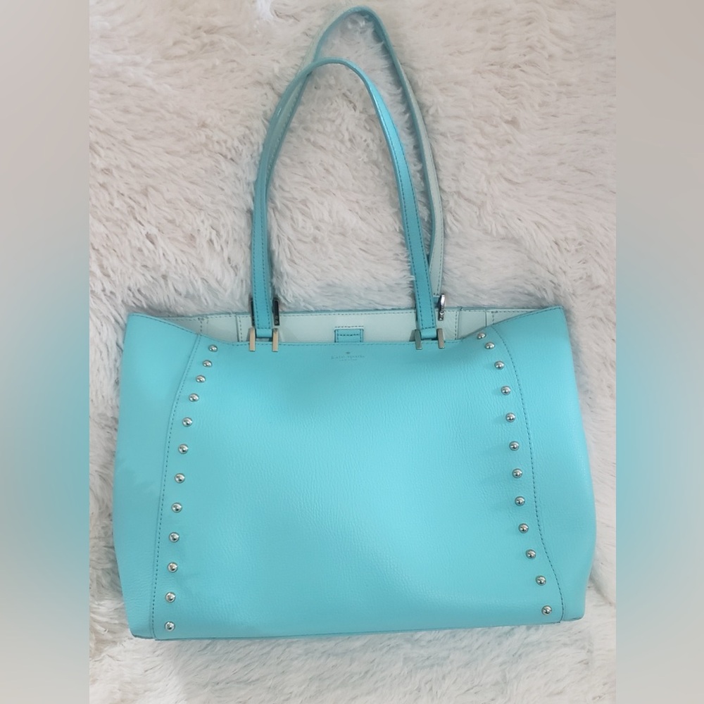 kate spade Turquoise Studded Leather Tote